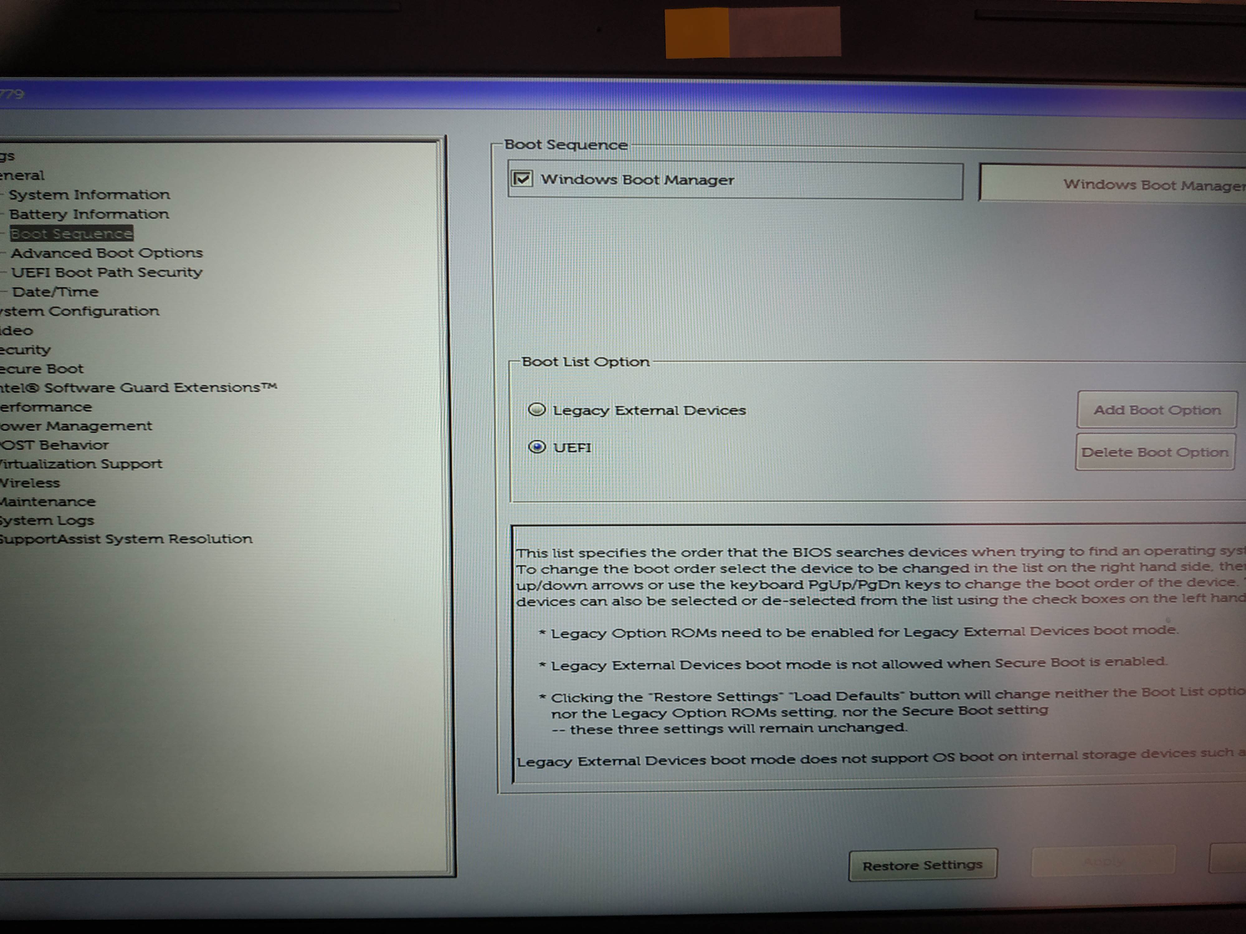 Boot sur disque internes